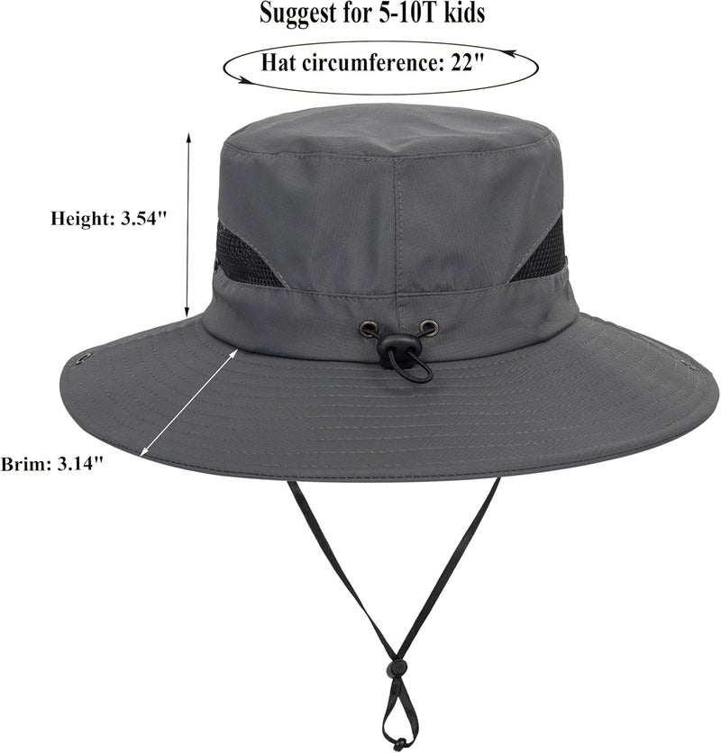 UTOWO Kids Sun Hat with UV Protection Beach Bucket for Boys & Girls Wide Brim Safari Boonie Cap for Summer Outdoor(for 5-10T) - Image 2